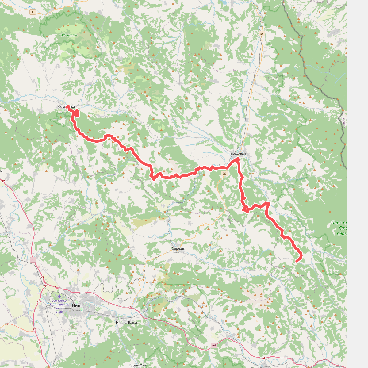 E4: Sokobanja – Jalovik izvor