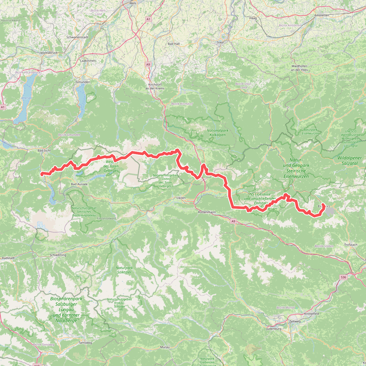 Europäischer Fernwanderweg E4 alpin (Bad Goisern/Eisenerz)
