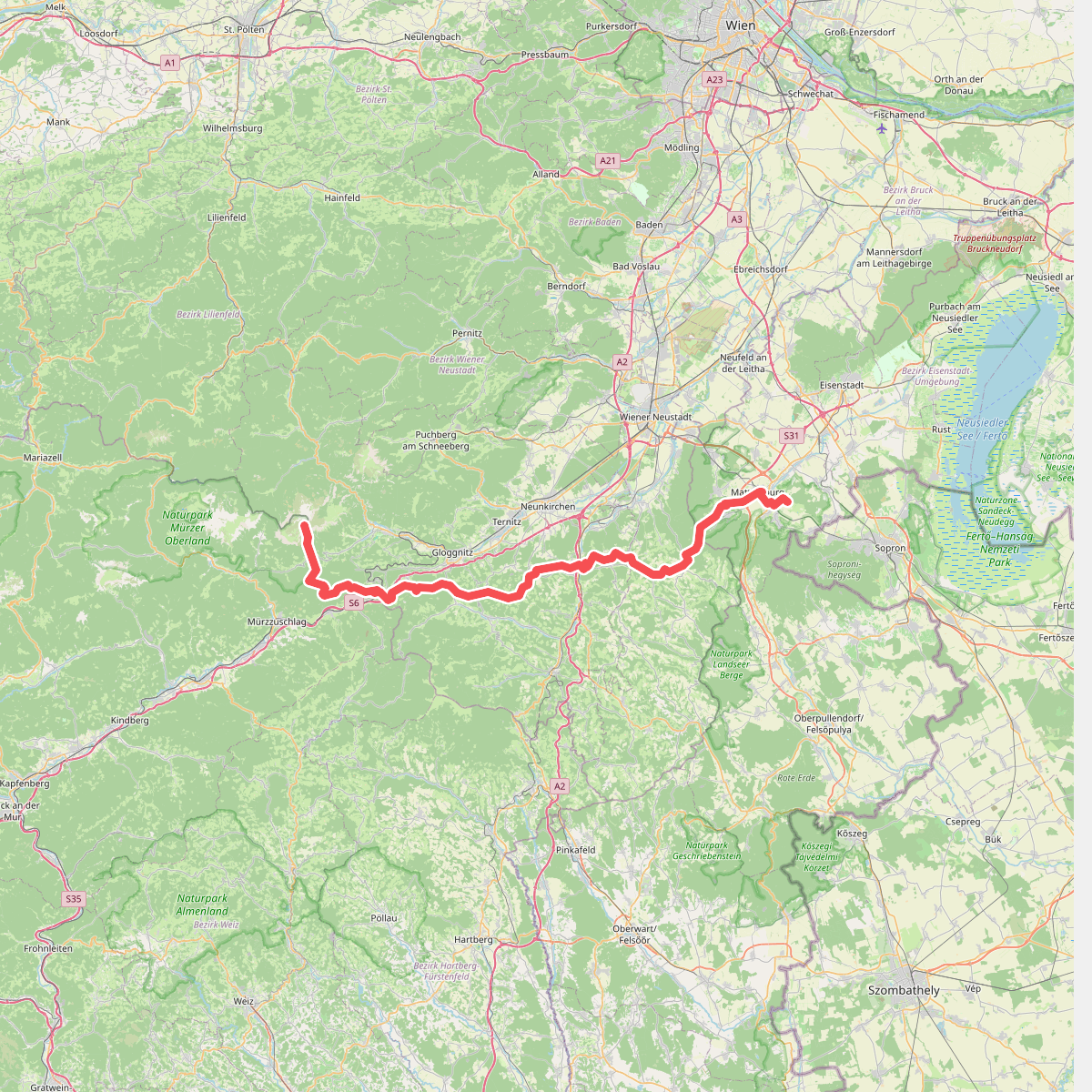 Europäischer Fernwanderweg E4 alpin (Rax -Mattersburg)