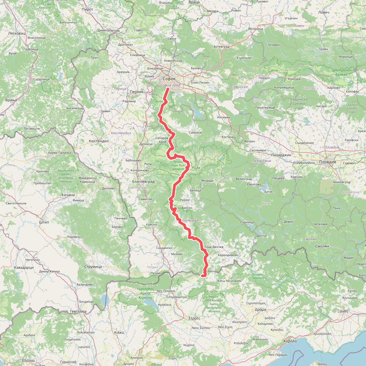 Европейски пешеходен маршрут Е4, България