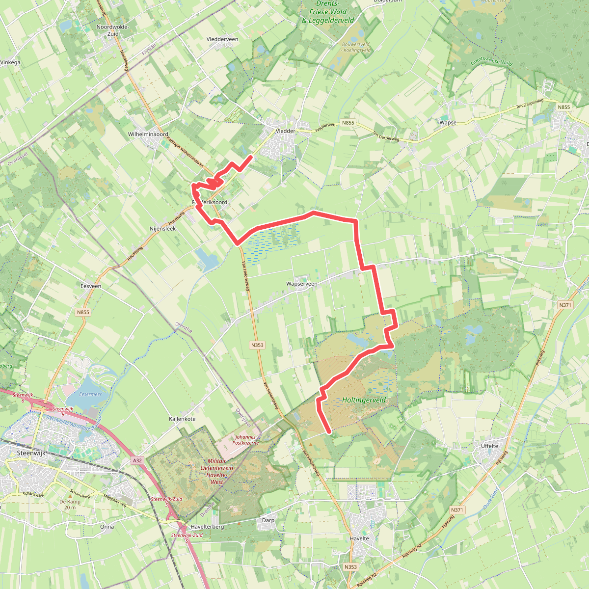 Vledder - Wapserveen - Havelte · Stellingenpad etappe 2
