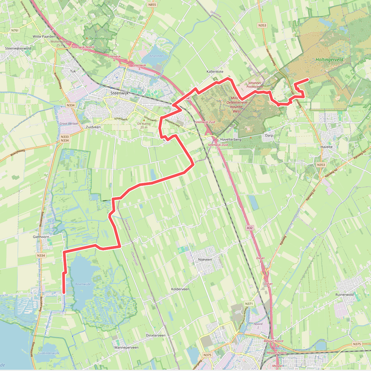 Havelte - Steenwijk - Giethoorn · Stellingenpad etappe 3