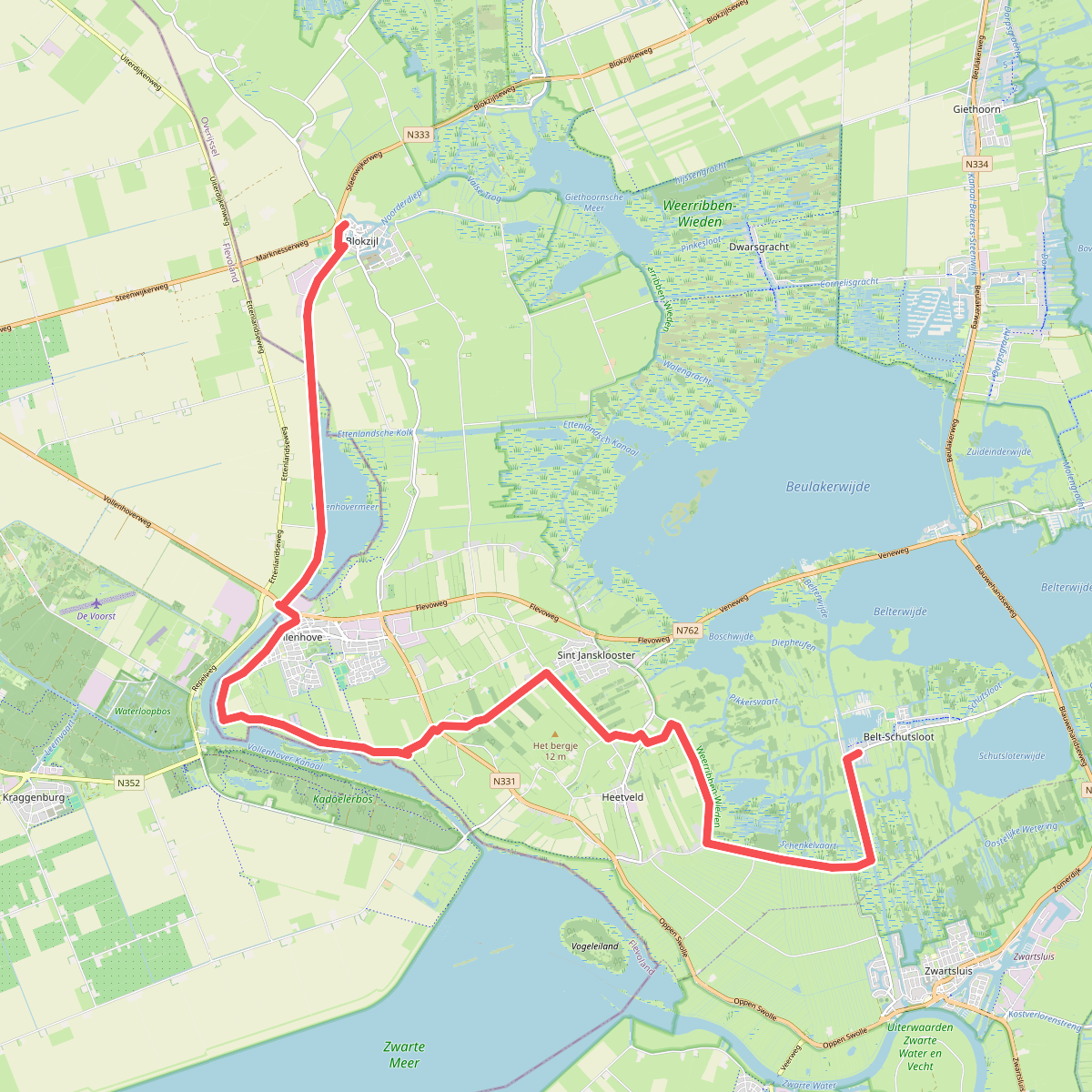 Belt-Schutsloot - Vollenhove - Blokzijl · Stellingenpad etappe 5
