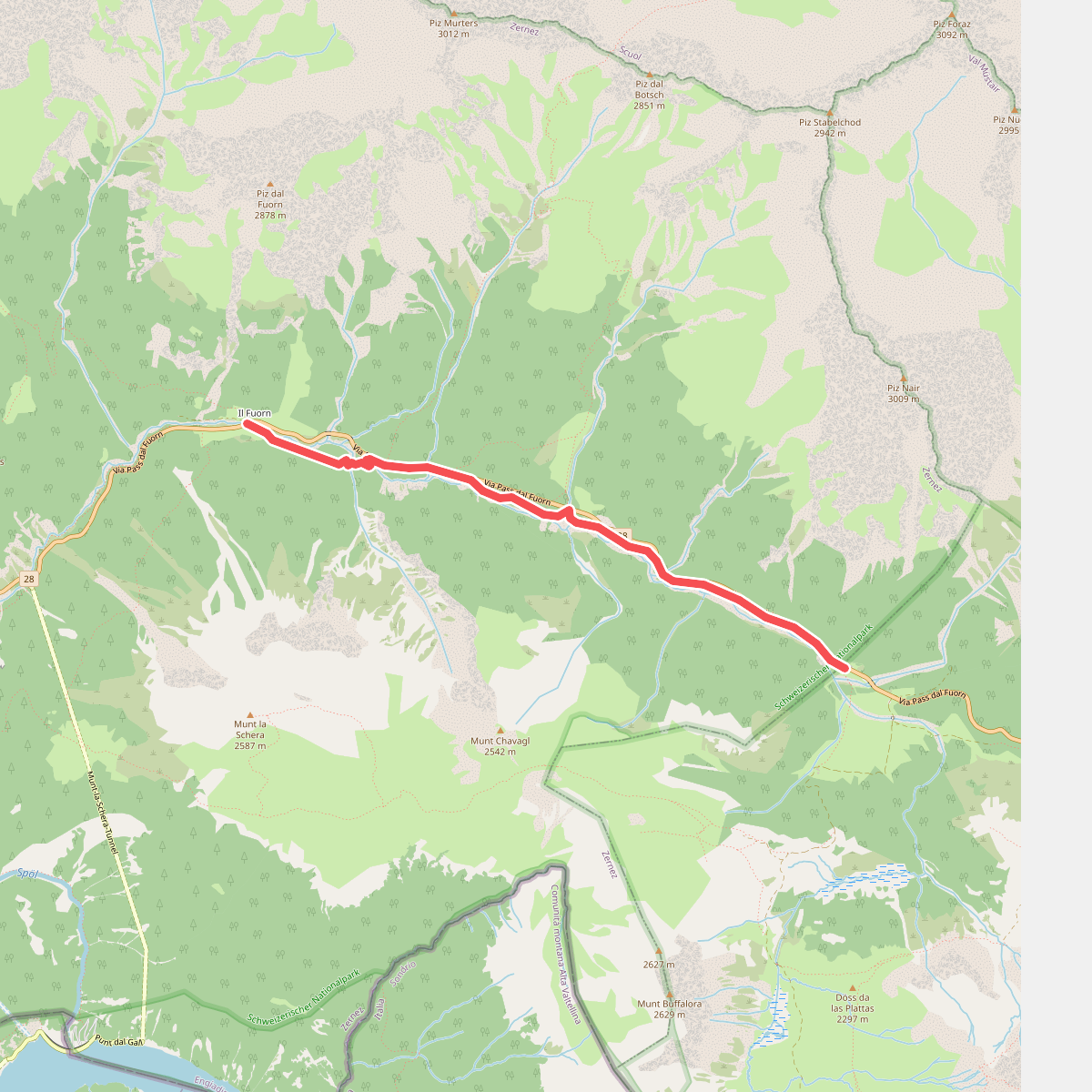 Nationalpark Wanderroute 16 (Fuorntal)
