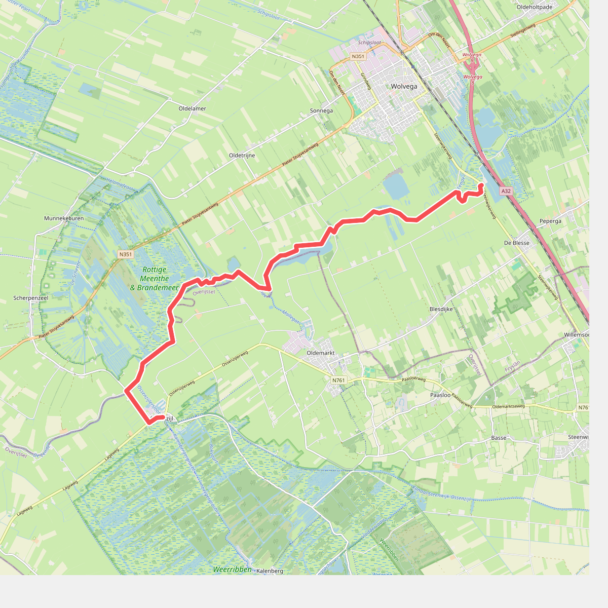 Ossenzijl - Wolvega · Stellingenpad etappe 7