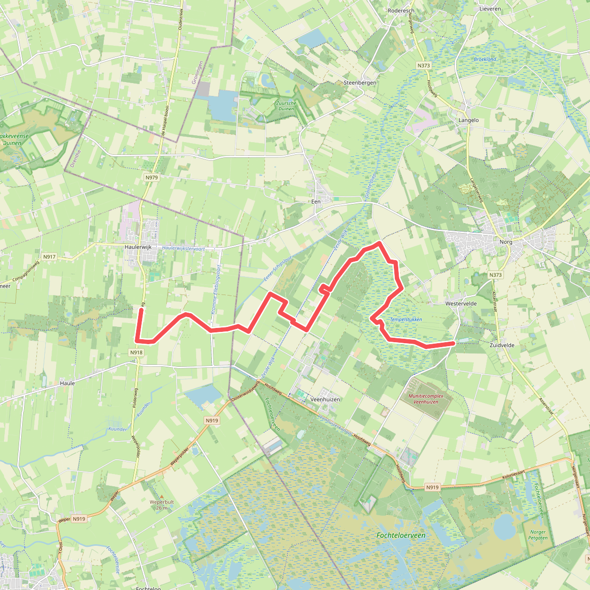 Haulerwijk - Westervelde · Stellingenpad etappe 11
