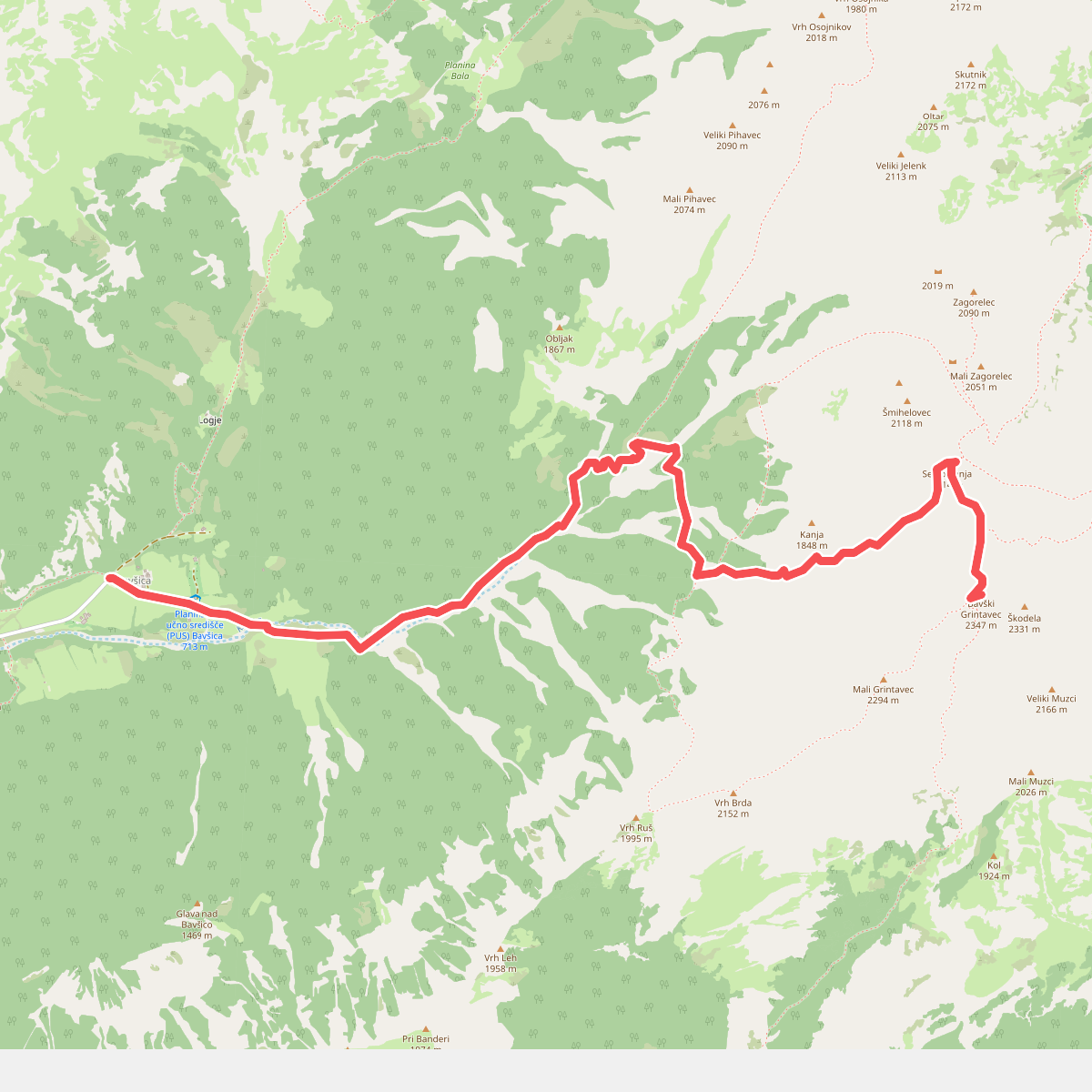 Bavšica - Kanja - Bavški Grintavec