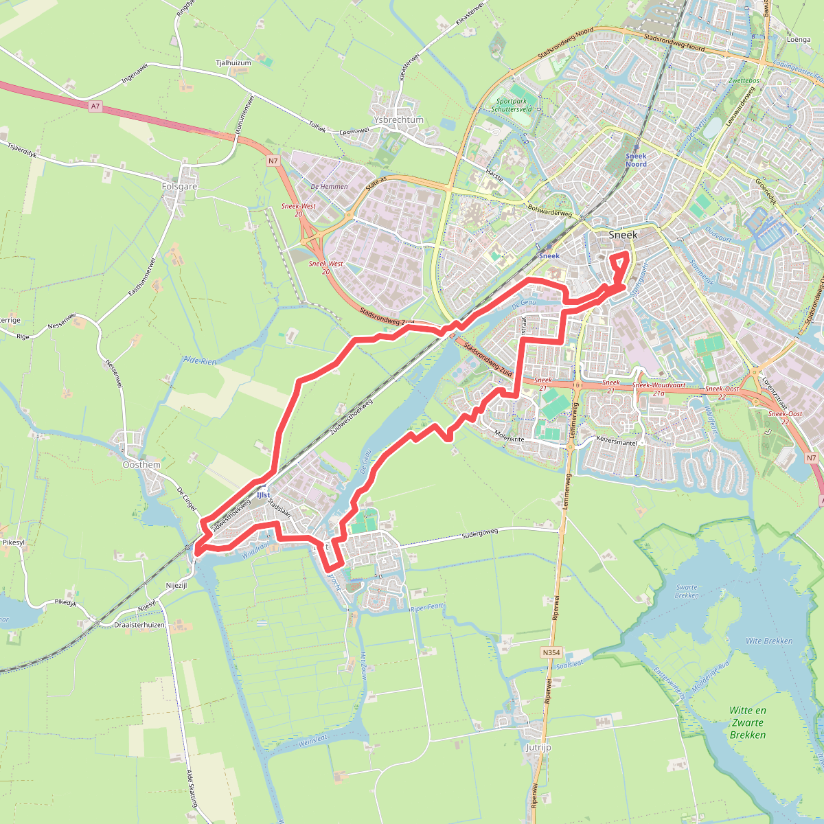 Van IJlst naar Sneek (en terug)