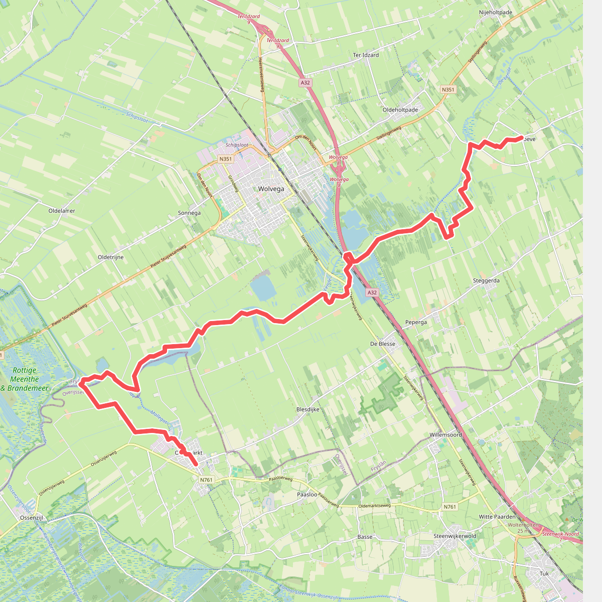 De Hoeve - Oldemarkt (voormalig Domelapad) · Friese Woudenpad etappe 15