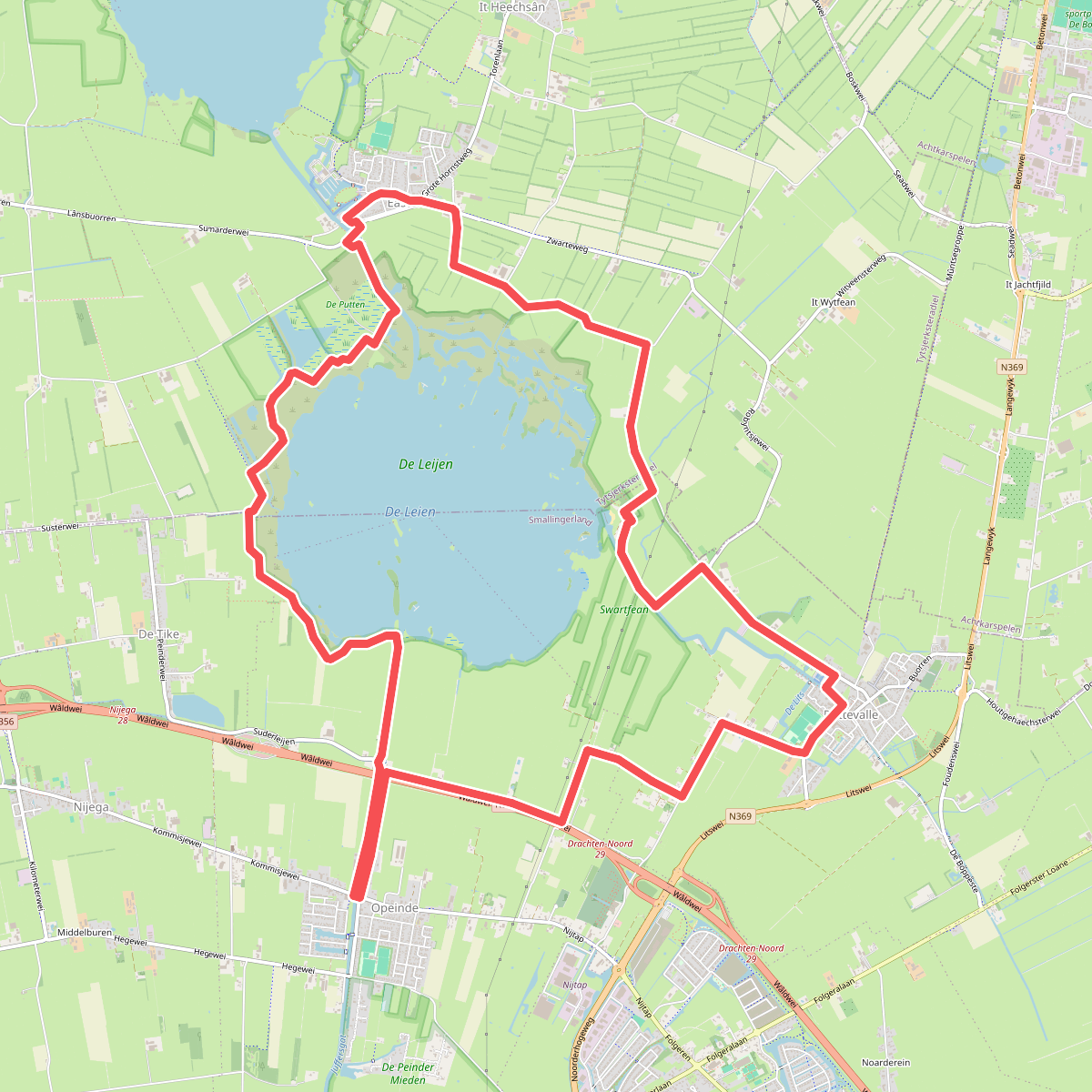 Wandelen en zwemmen: rondje De Leien