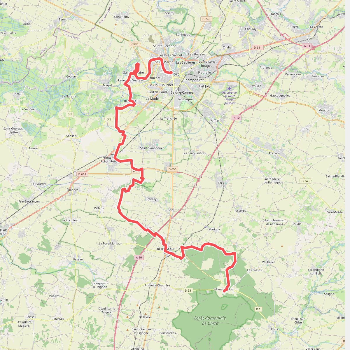 Voie des Plantagenêts · Niort – Villiers-en-Bois
