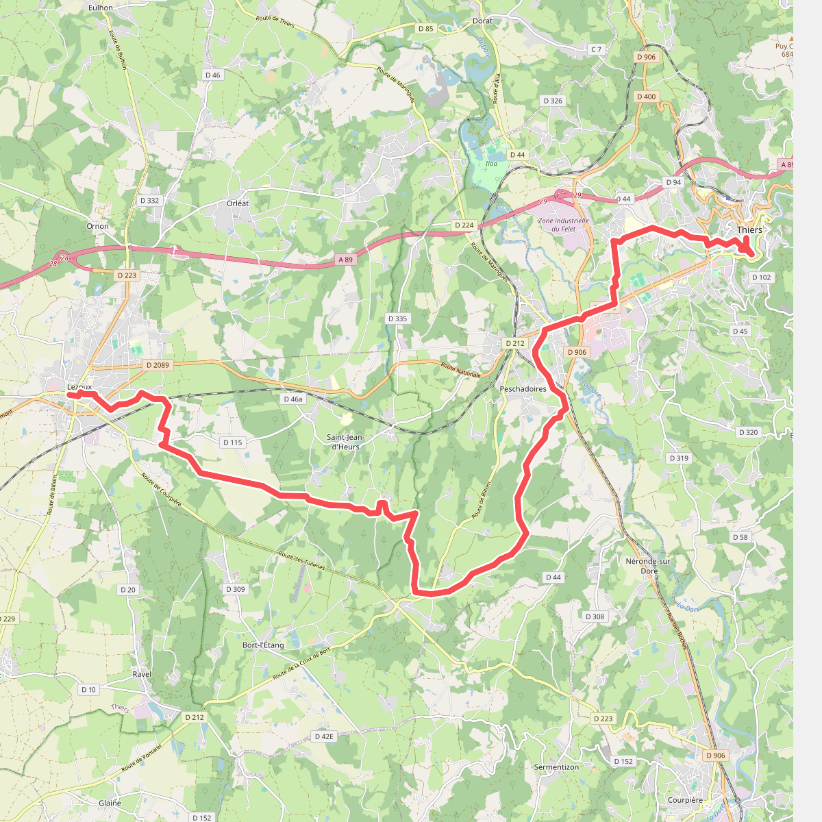 Chemin de Montaigne de Thiers à Lezoux