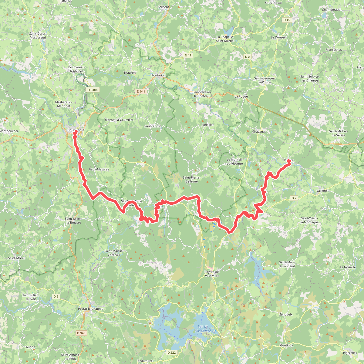 Chemin de Montaigne de Banize à Bourganeuf