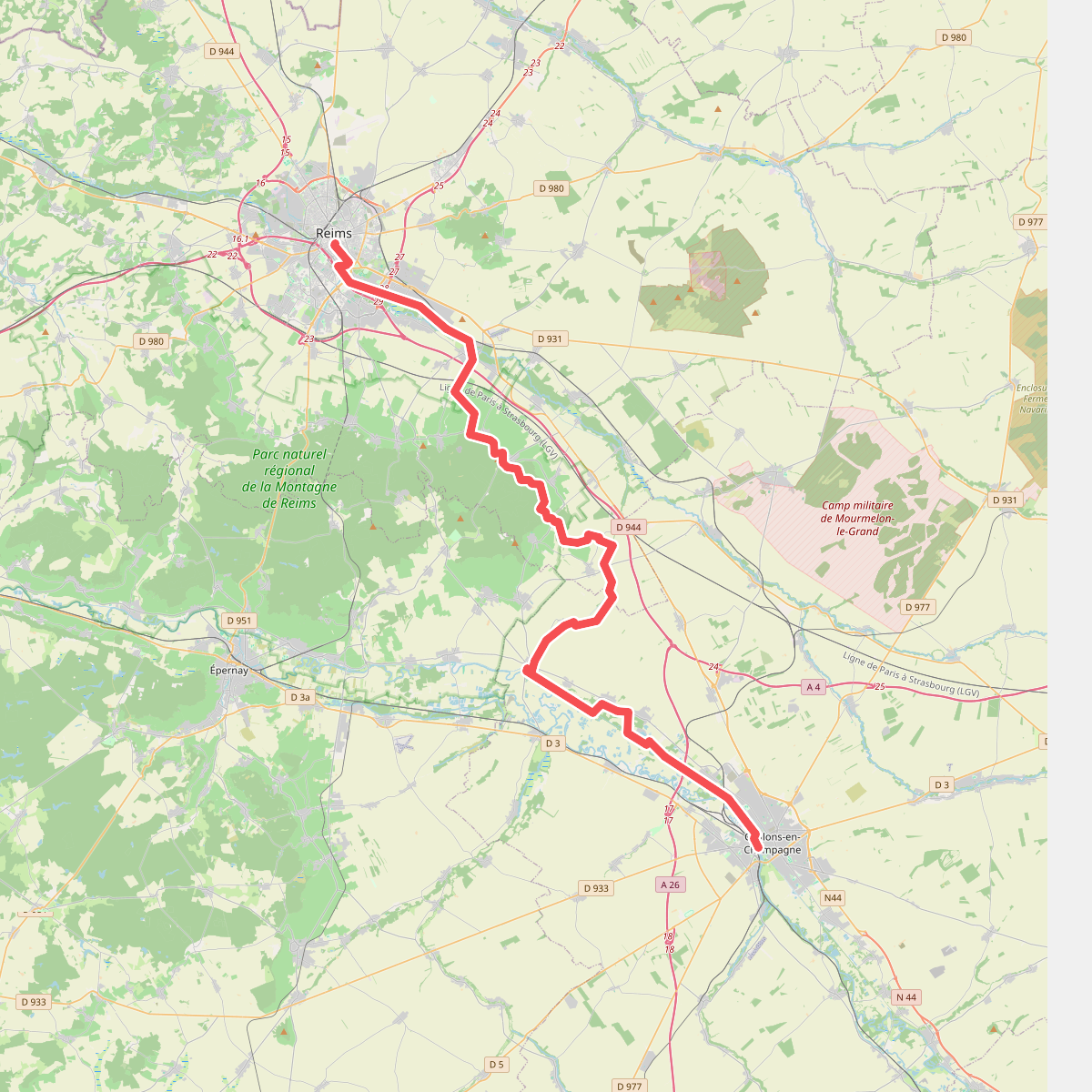 De Reims à Châlons-en-Champagne