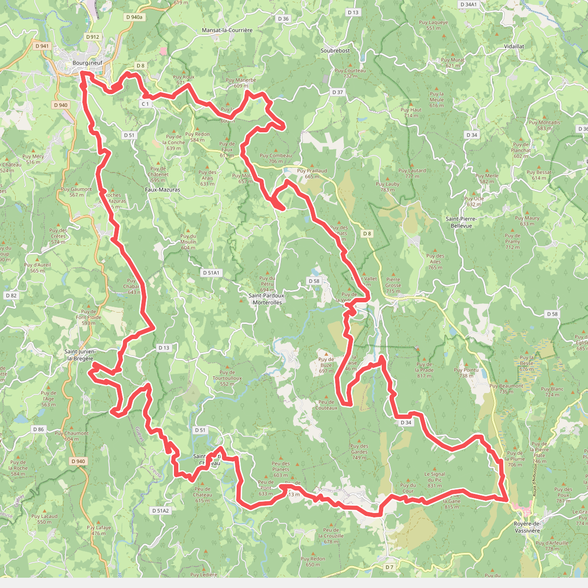 Tour des Cascades, Landes et Tourbières
