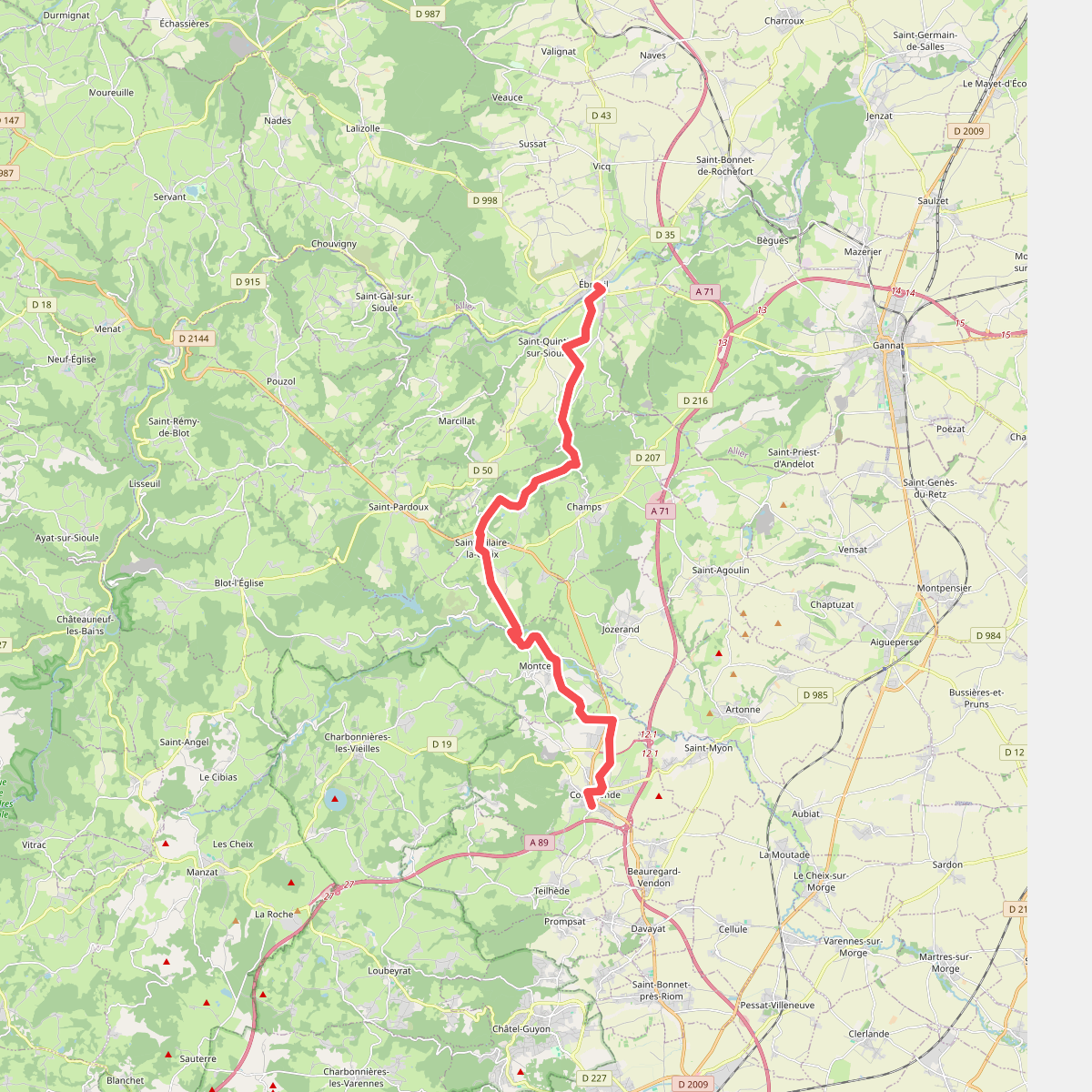 Chemin de Saint-Michel · Ebreuil – Combronde