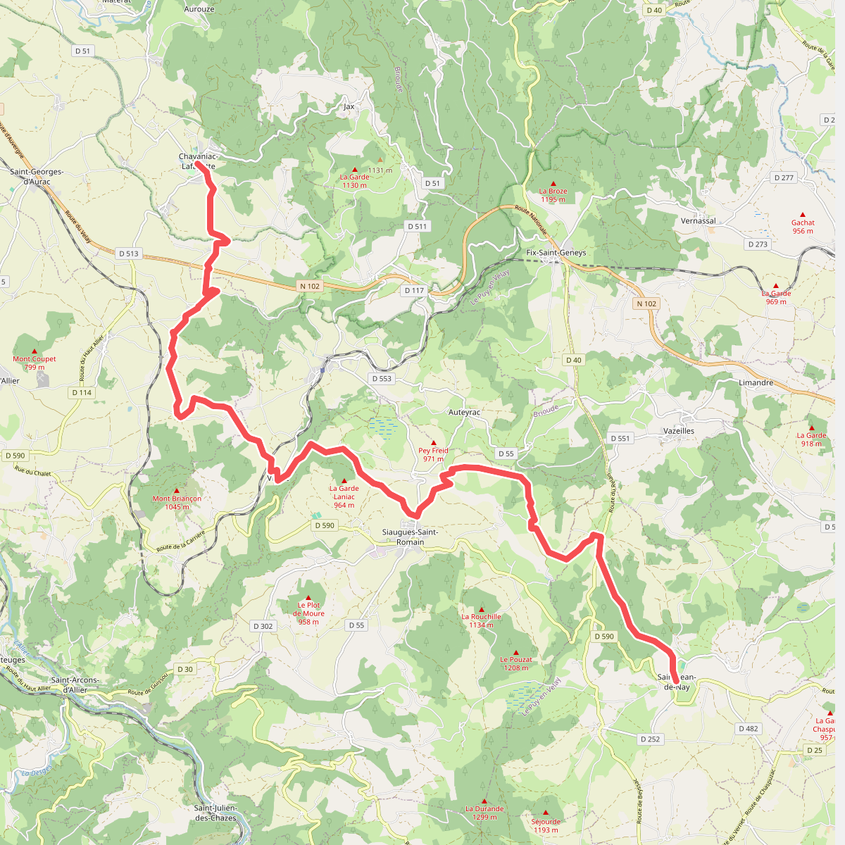 Chemin de Saint-Michel · Chavaniac-Lafayette – Saint-Jean-de-Nay