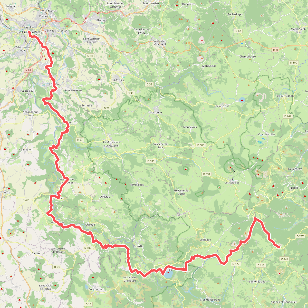 La Loire sauvage à pied · Le Puy – Mont-Gerbier-de-Jonc