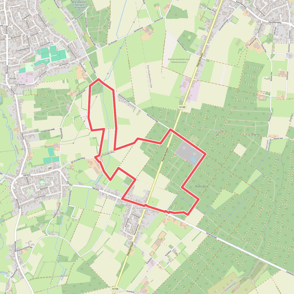 De Groote Heide: Kolisbos - Rood