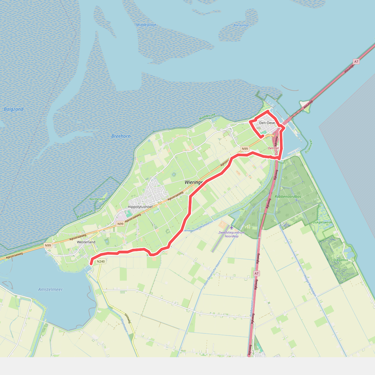 Den Oever - De Haukes · Noord-Hollandpad etappe 6