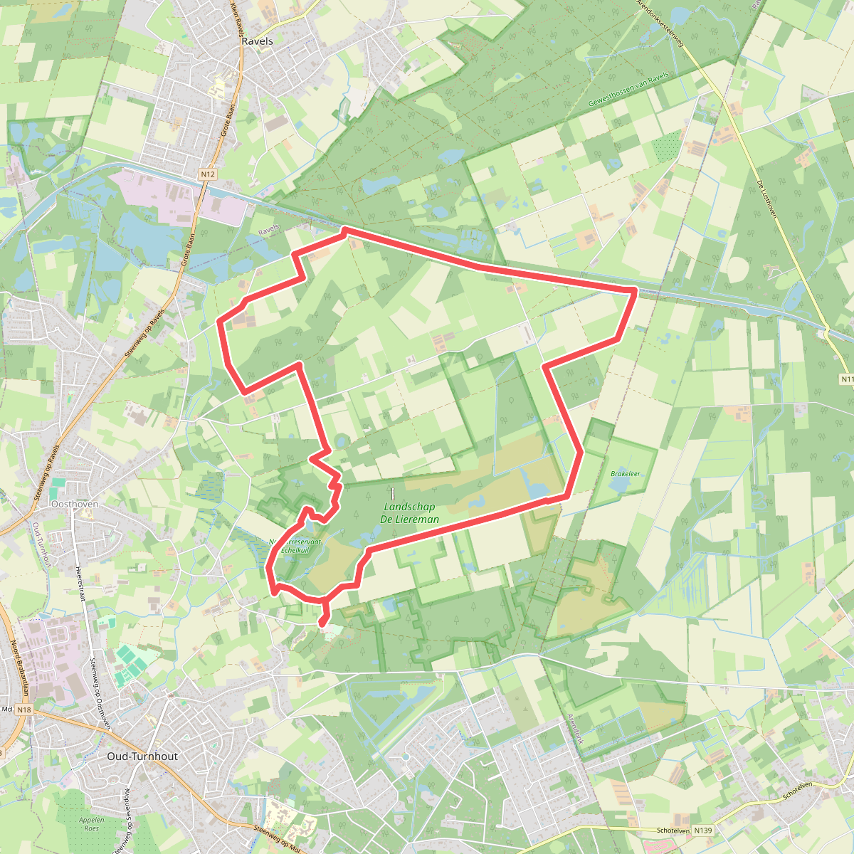Stiltewandeling in landschap de Liereman