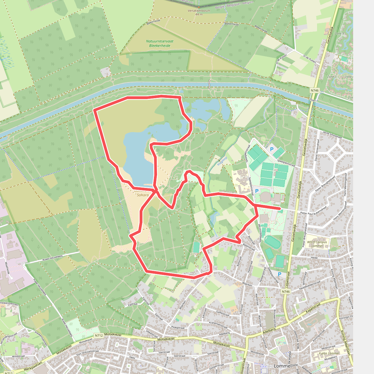 Knooppunt wandeling Bosland