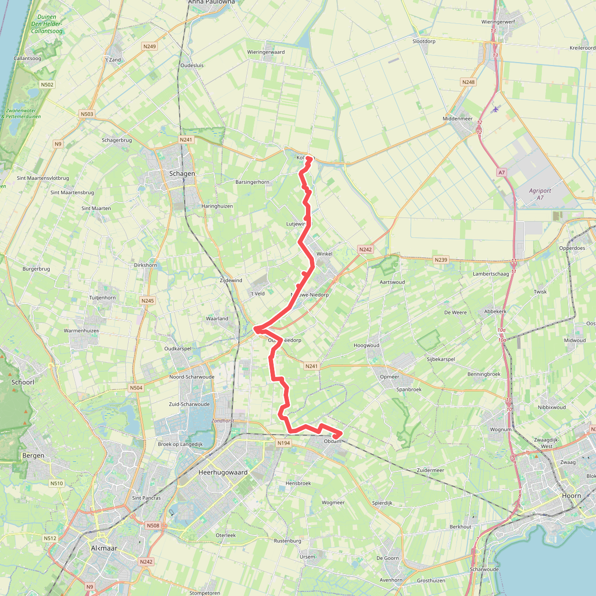 Kolhorn - Obdam · Noord-Hollandpad etappe 8