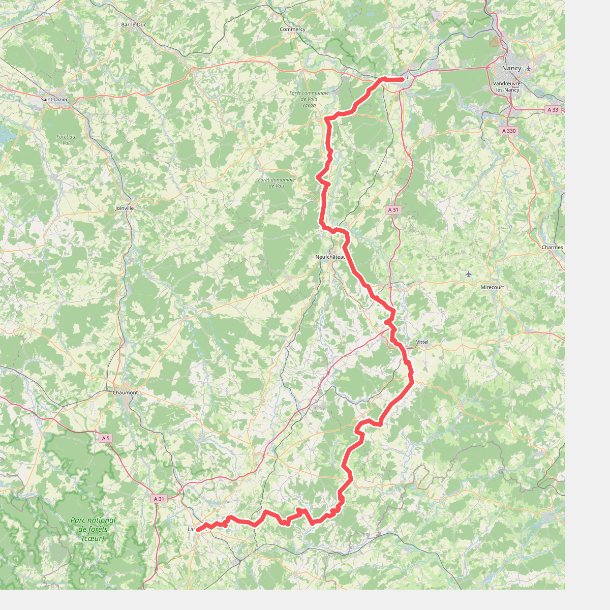 Chemin des Allemands · Toul – Langres