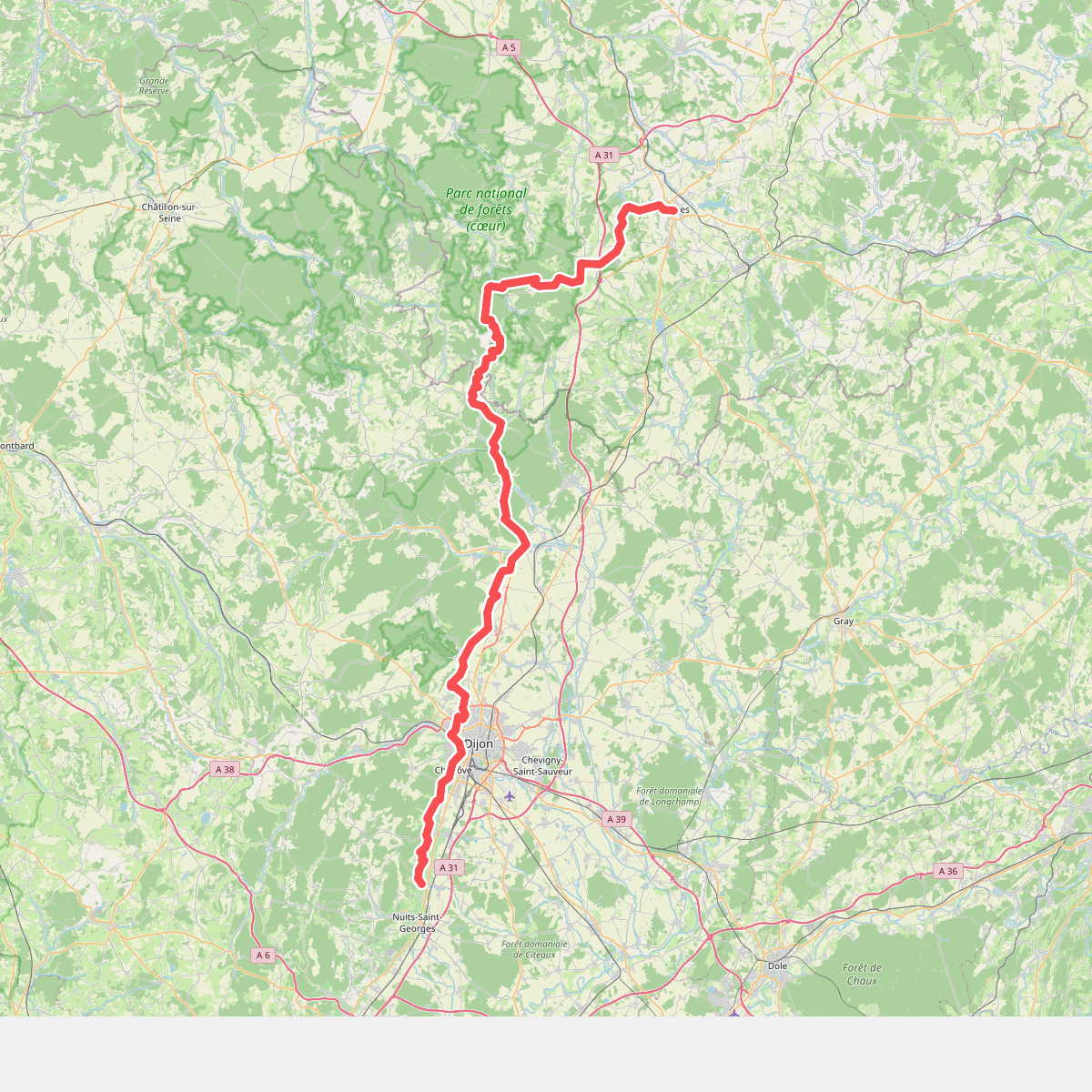 Chemin des Allemands · Langres – Vougeot