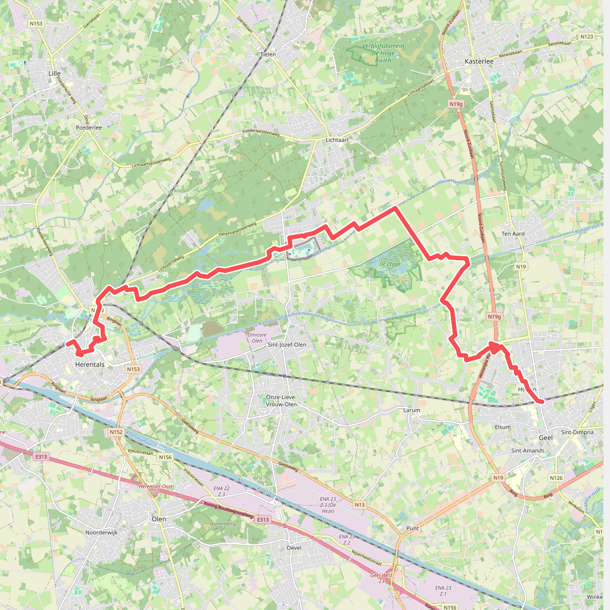 Treinstapper van Geel naar Herentals
