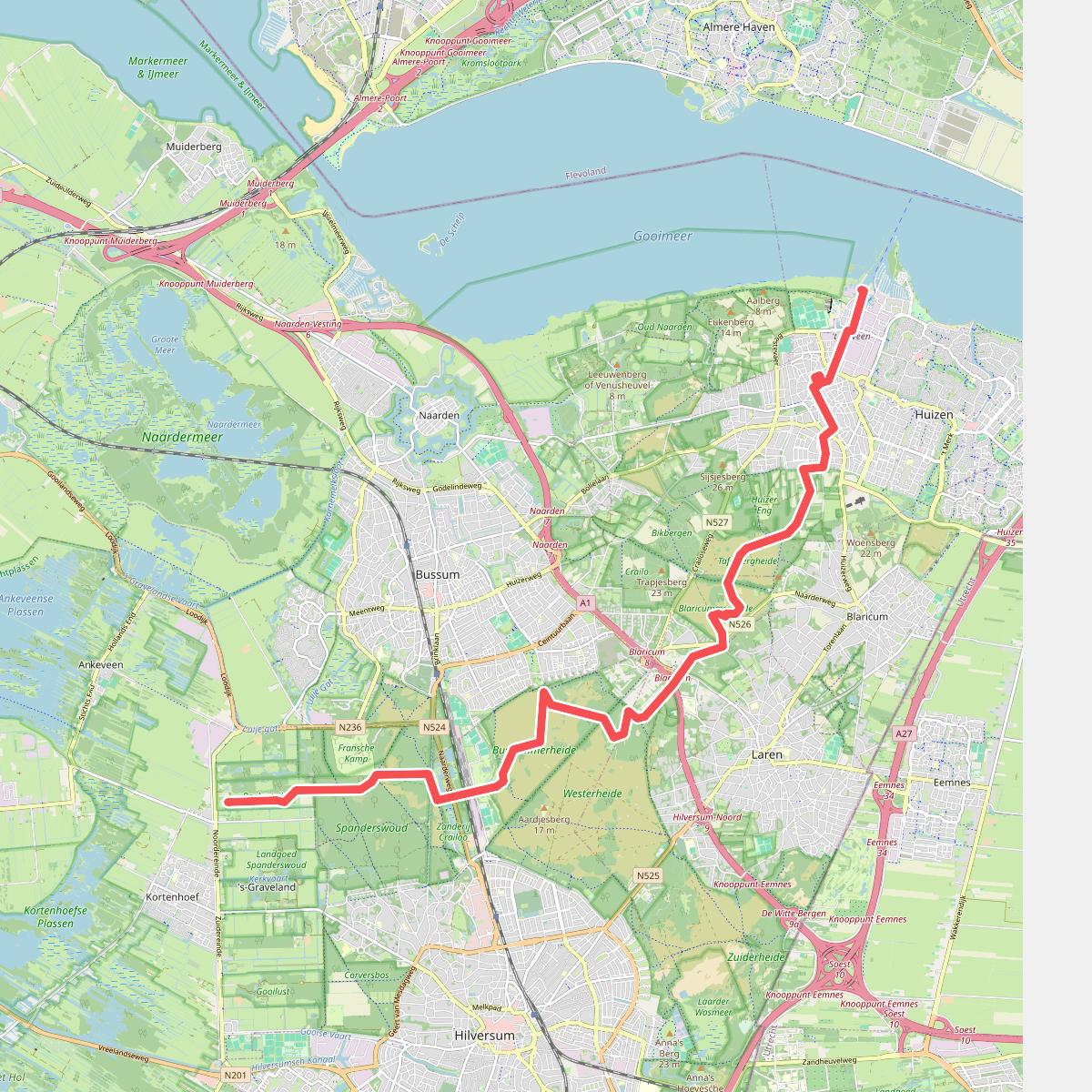 's-Graveland - Huizen · Noord-Hollandpad etappe 16