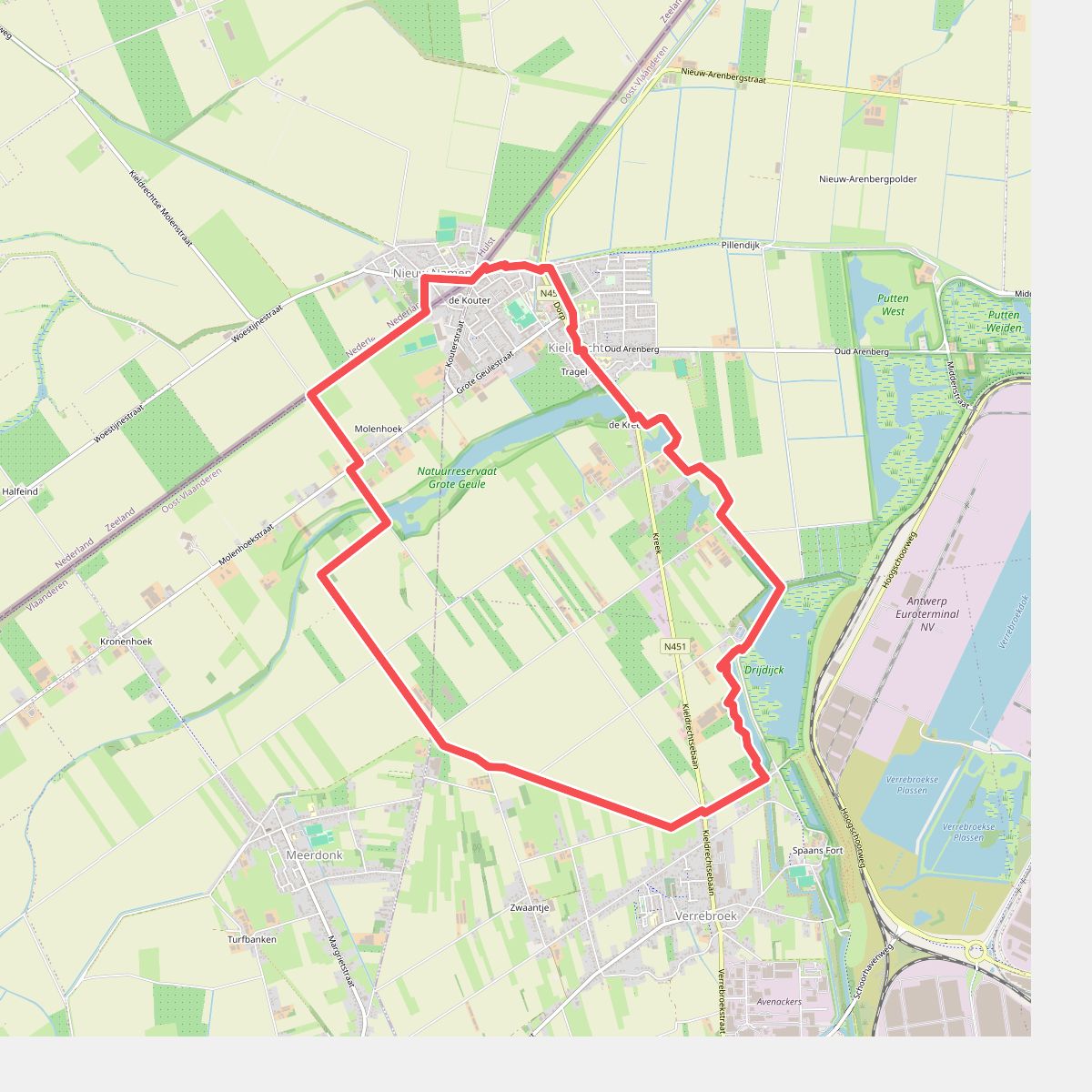 Rond de Kieldrechtse Kreek wandelroute