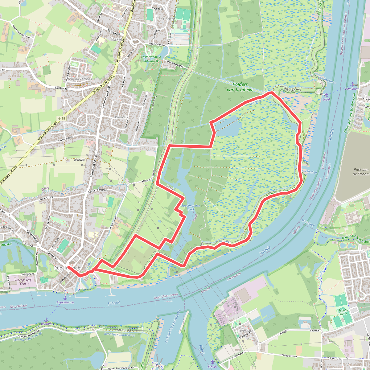 Rupelmondse kreek wandelroute