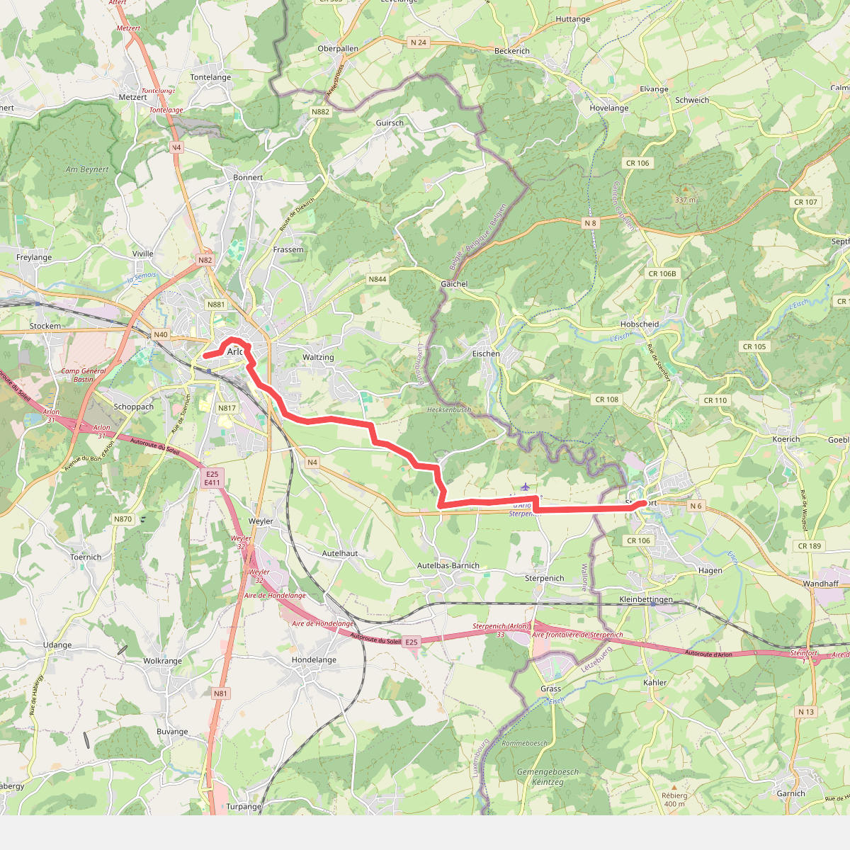 Via Sancti Martini HW-50-01 Steinfort (Lux) - Arlon (B)