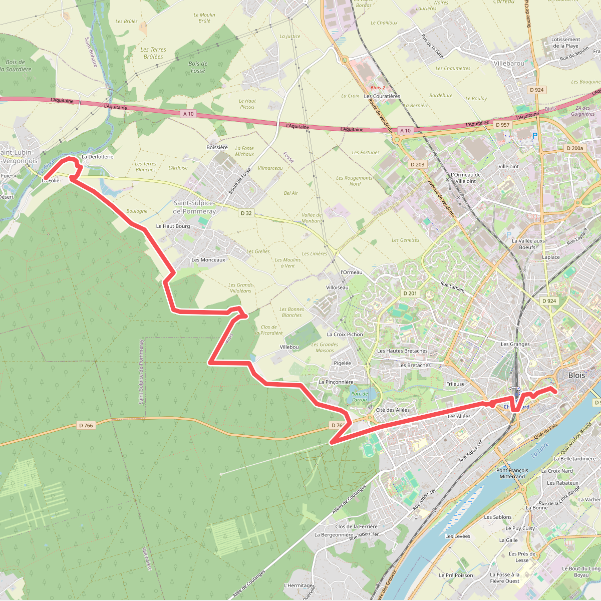 De Vendôme au Loir, variante Blois