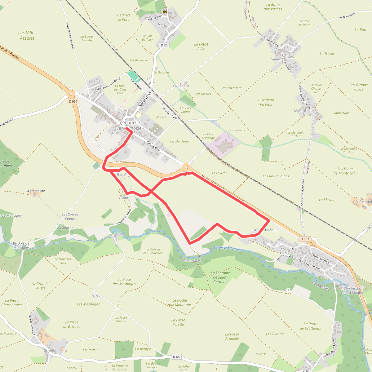 Randonnée non balisée de la Chapelle-Vendômoise