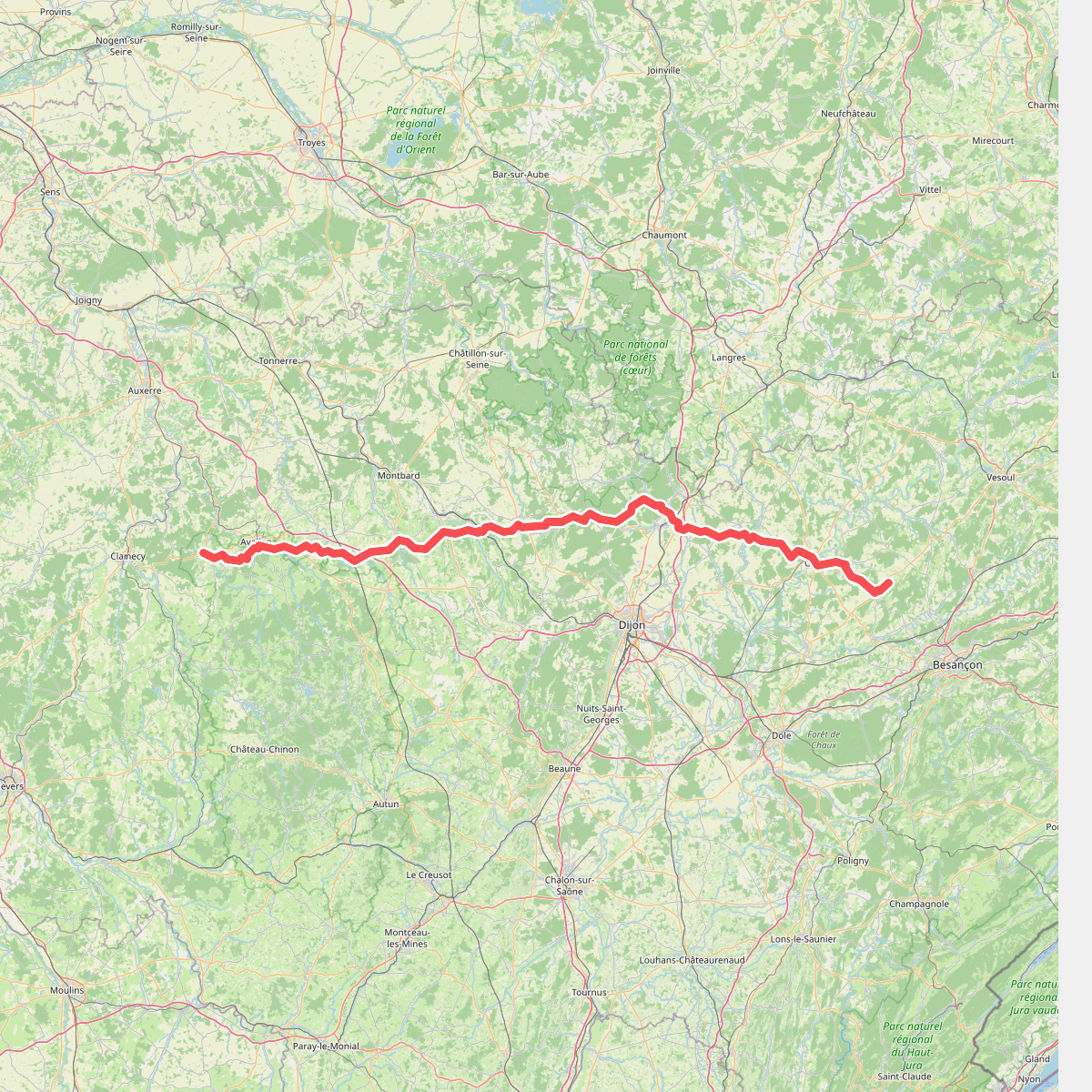 Chemin des Hongrois · Gy – Vézelay