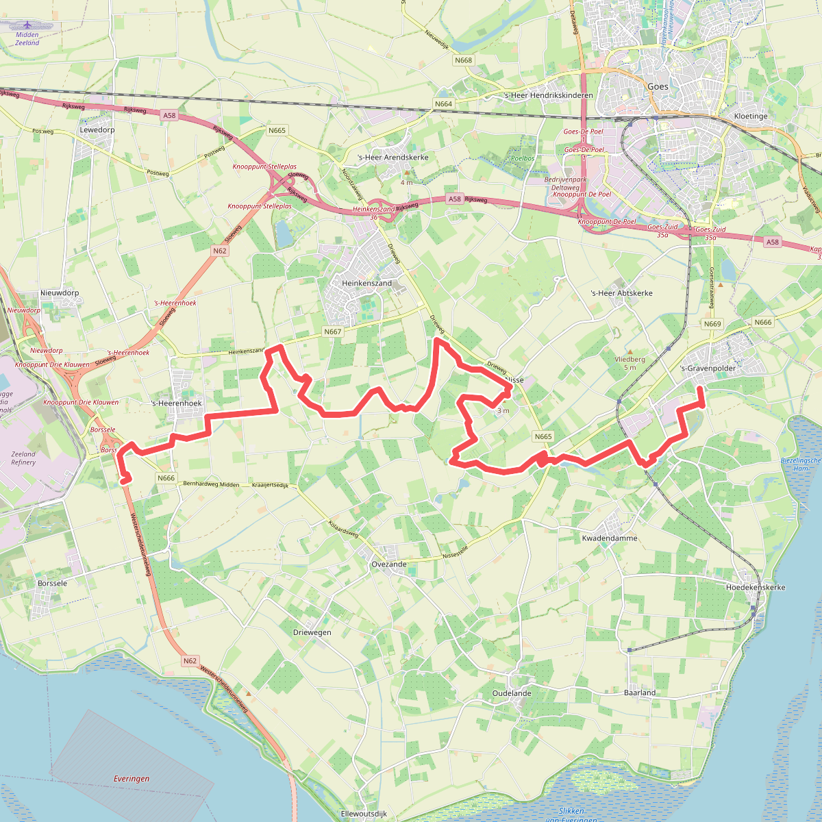 Westerscheldetunnel (Zuid-Beveland) - 's-Gravenpolder · Grenslandpad etappe 4
