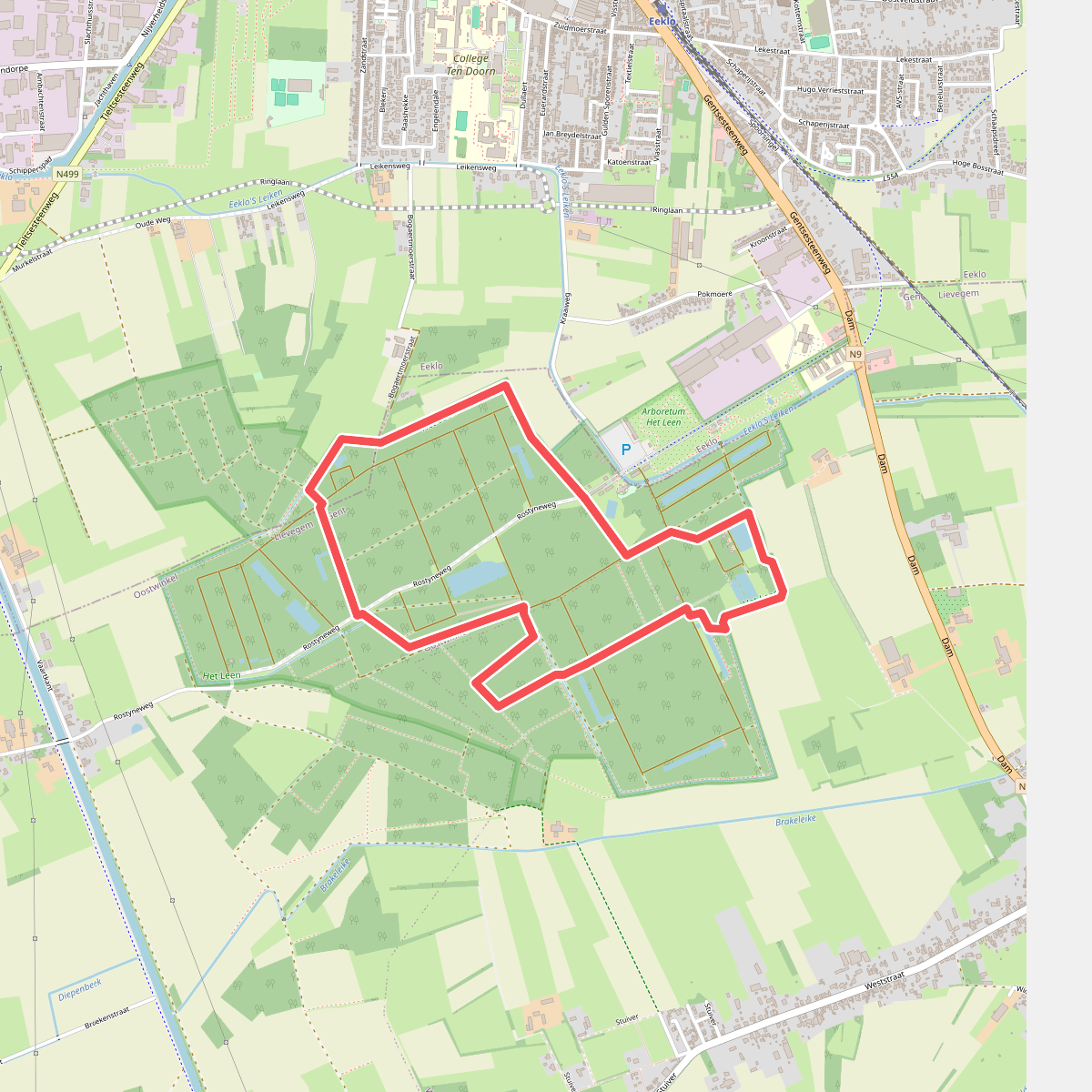 Een klein lusje in het Leen wandelroute