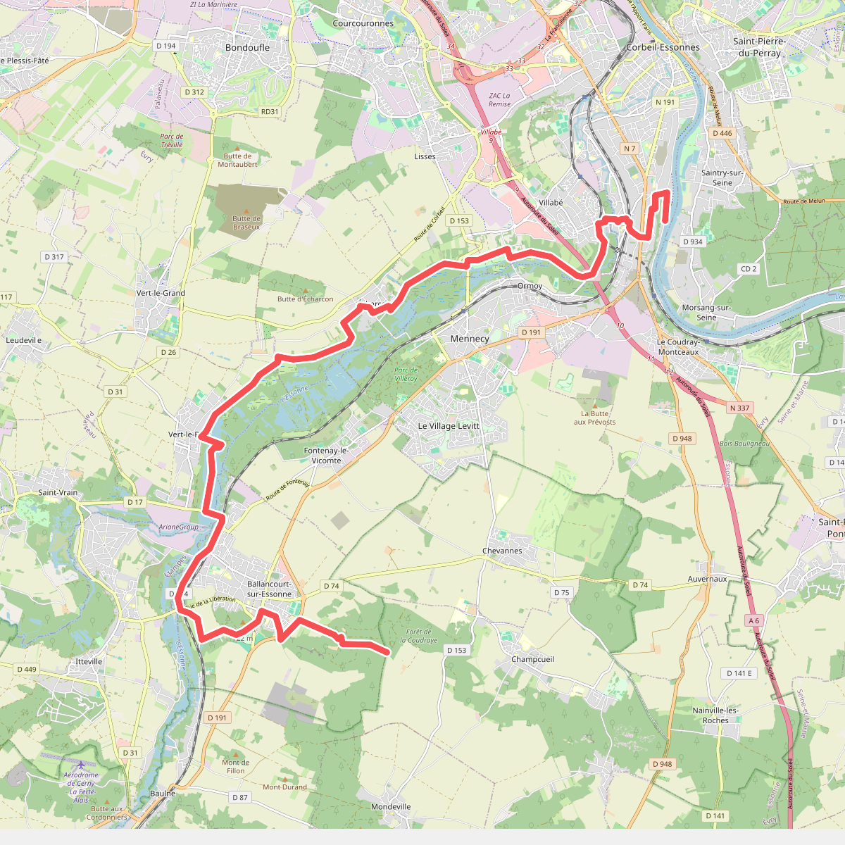 Grand Tour de Paris, variante par Ballancourt