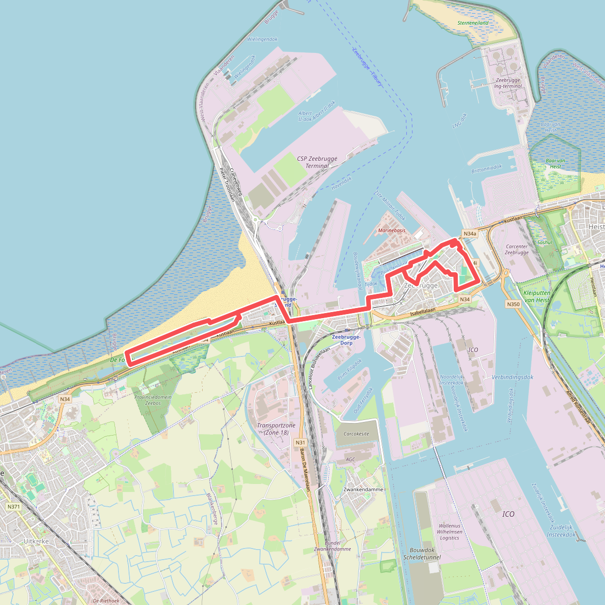 Wandelen in Zeebrugge