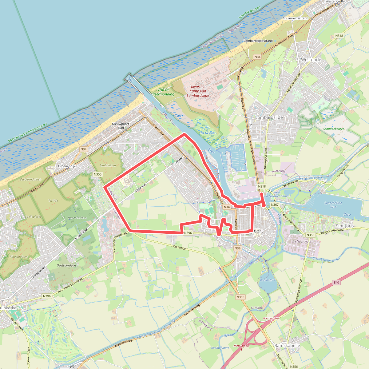 Stad en haven in Nieuwpoort