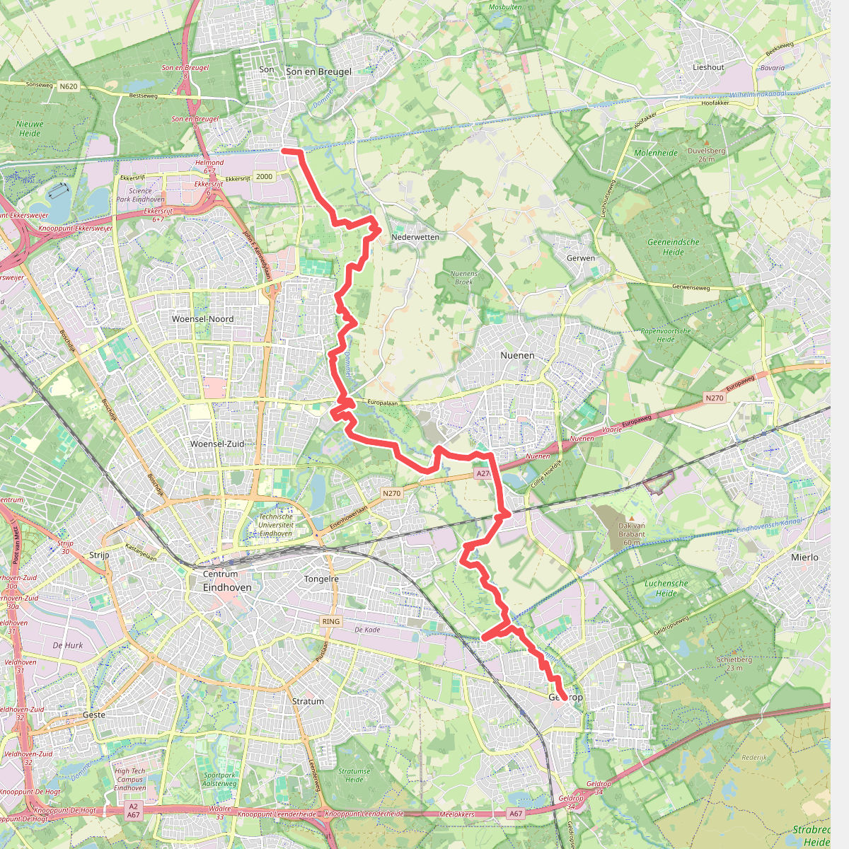 Sonse Brug - Geldrop · Brabants Vennenpad etappe 4
