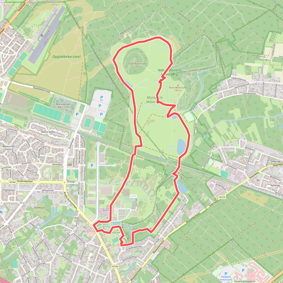 Thorpark blauwe route