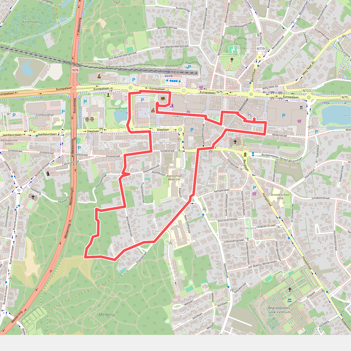 Nutteloze Borden wandelroute Genk