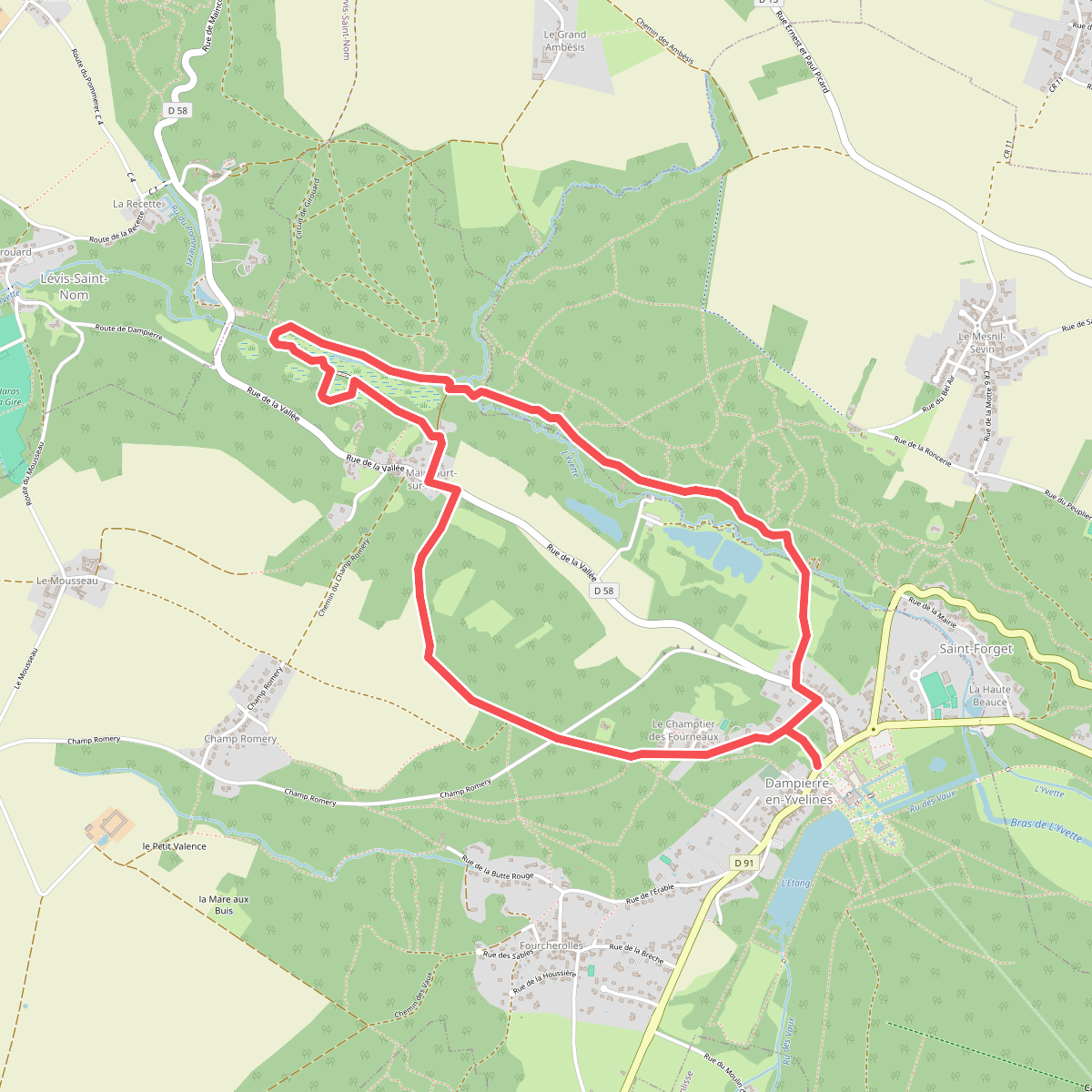 Château de Dampierre et marais de Maincourt