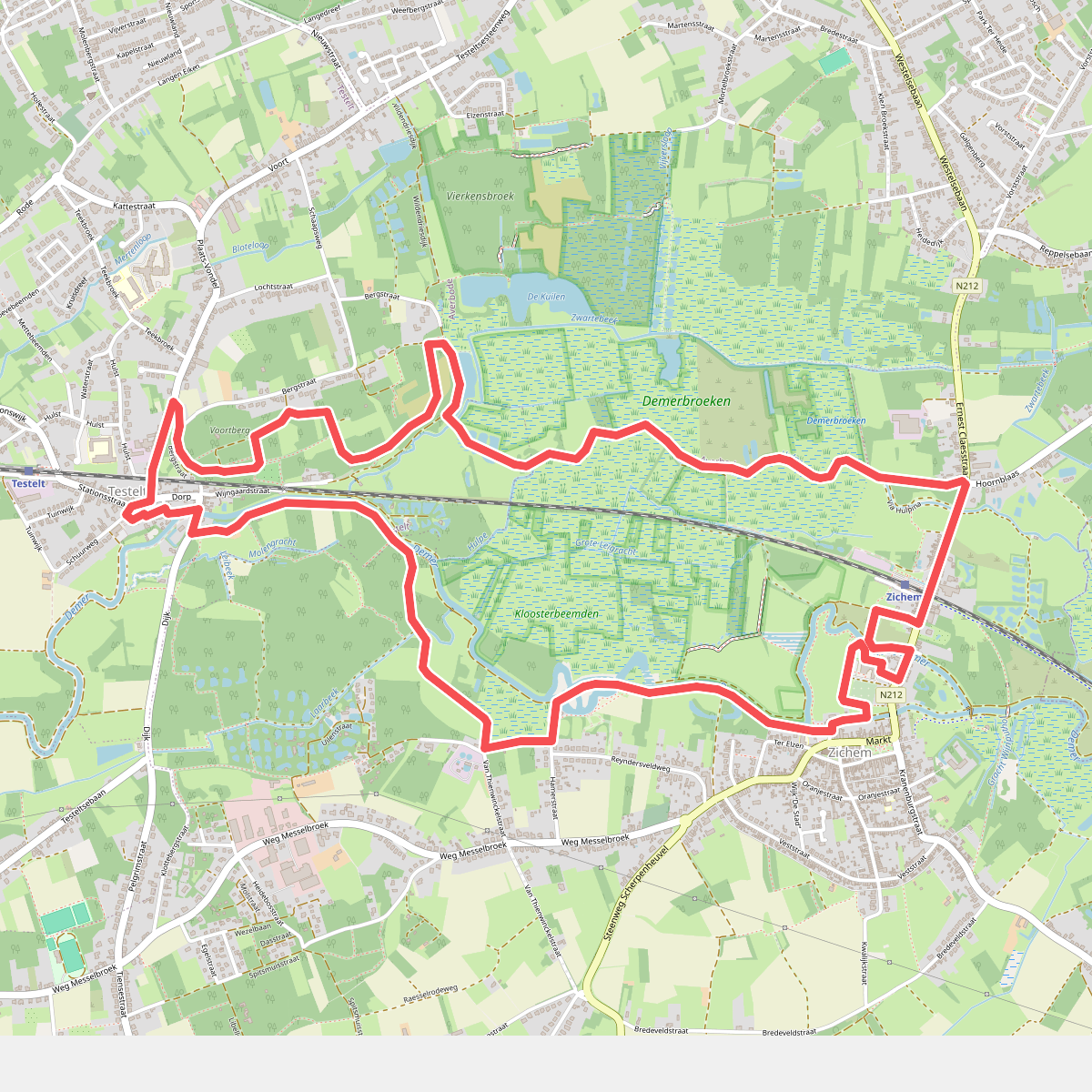 Demerbroekenwandeling rood