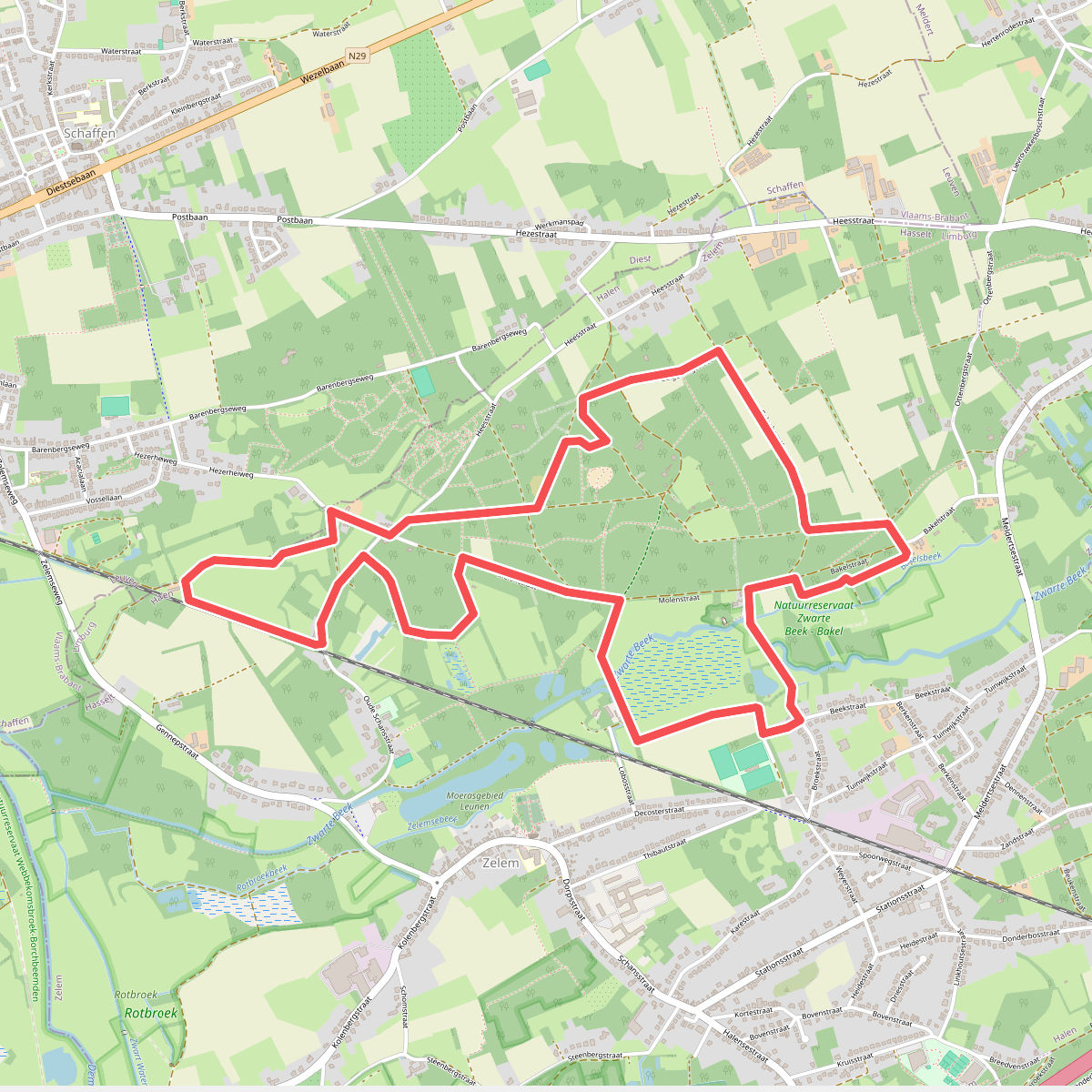 Vallei van de Zwarte Beek Zelem - Rood