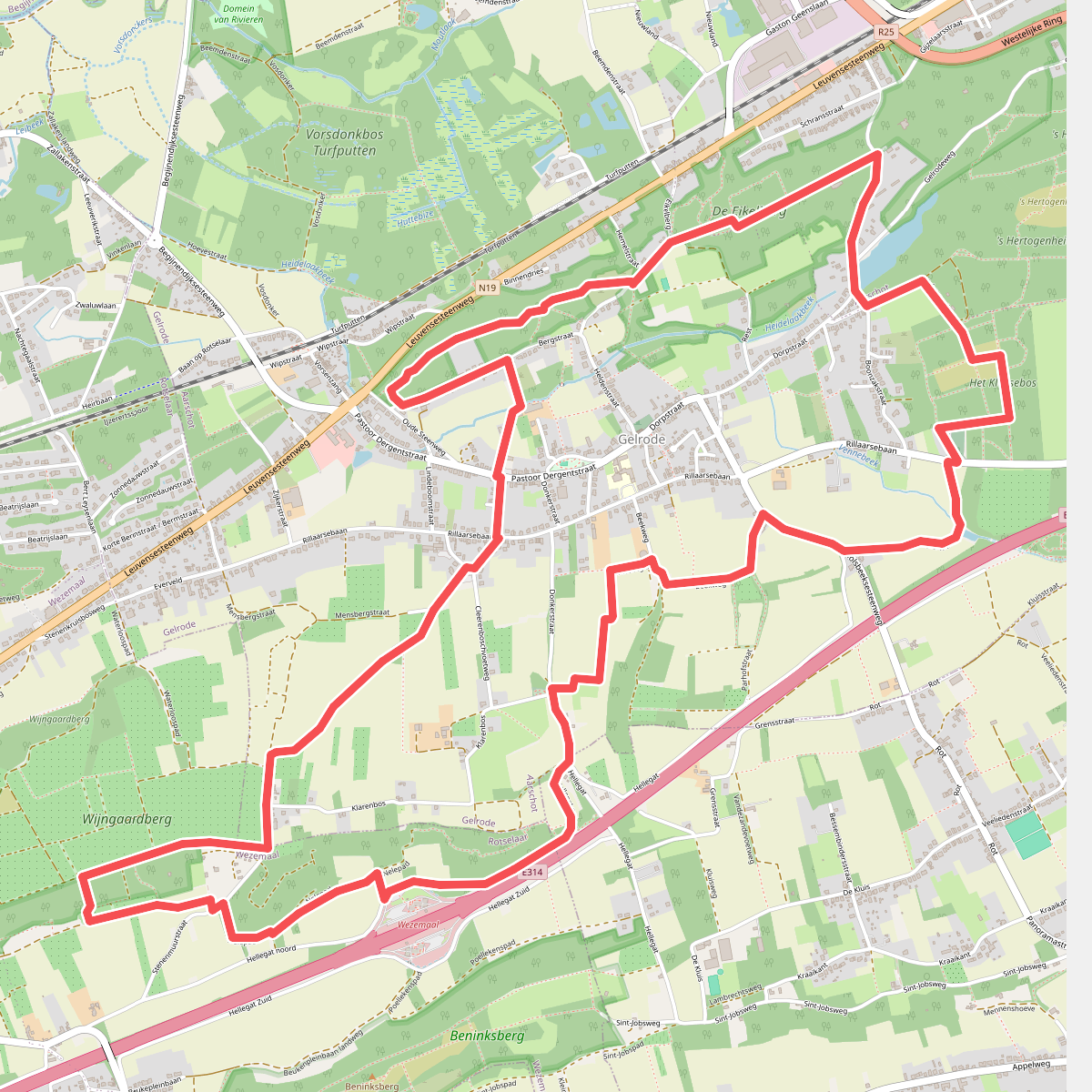 Kloeseboswandeling - Rood
