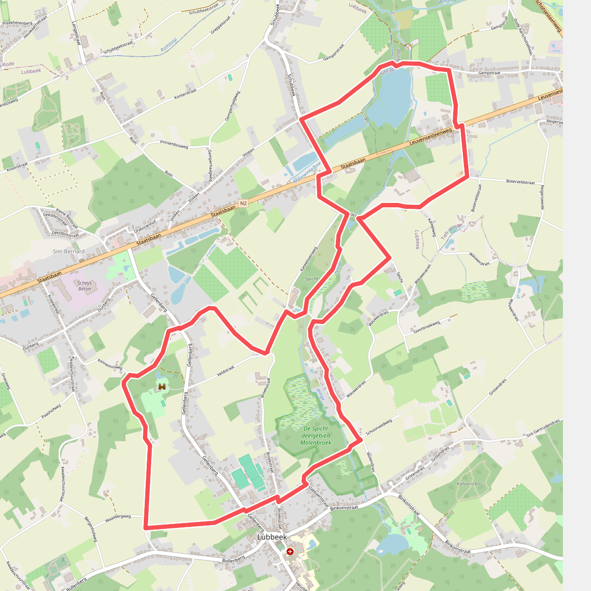 Spichtwandeling (rood)
